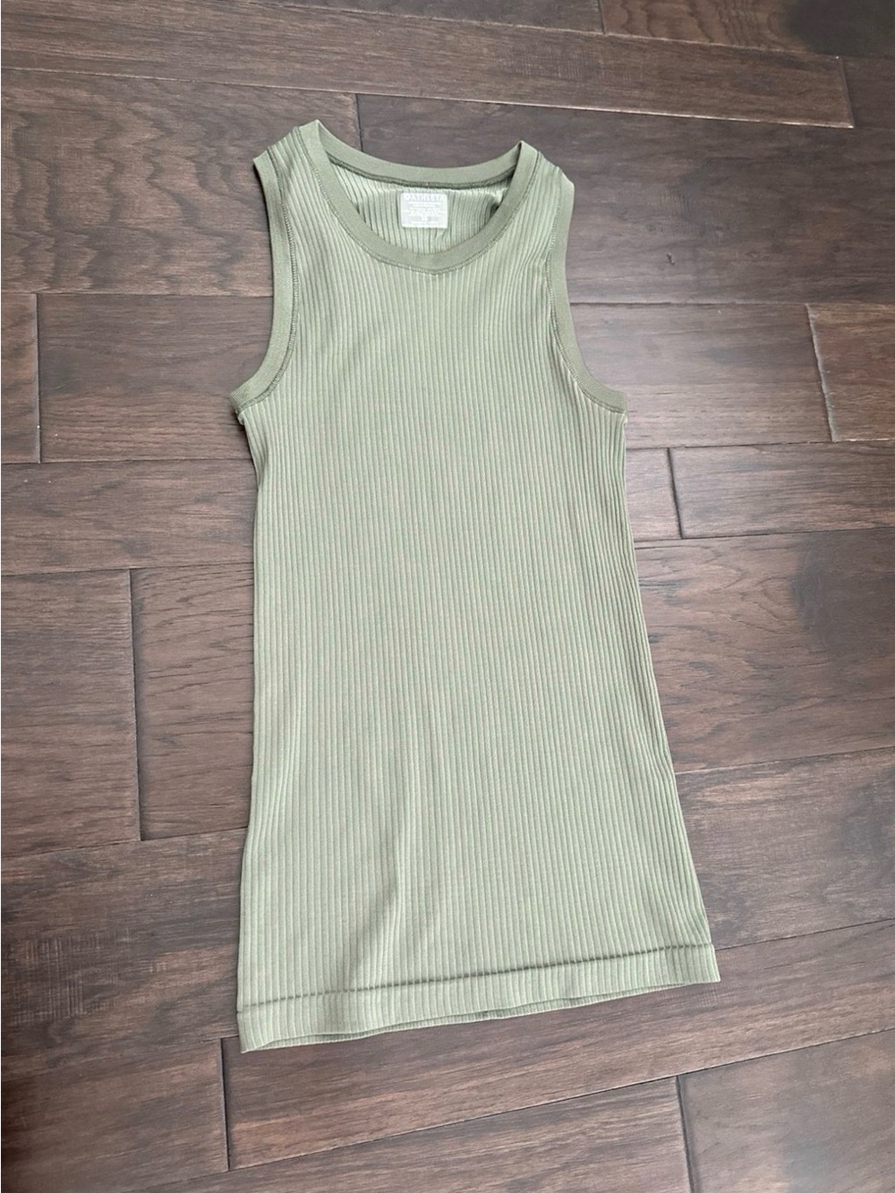 Athleta Ribbed Renew Tank Olive Green Sz XS